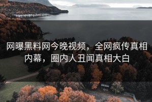 网曝黑料网今晚视频，全网疯传真相内幕，圈内人丑闻真相大白
