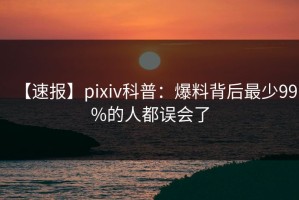 【速报】pixiv科普：爆料背后最少99%的人都误会了
