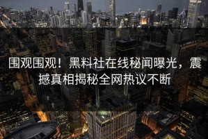 围观围观！黑料社在线秘闻曝光，震撼真相揭秘全网热议不断