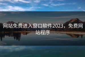 网站免费进入窗口软件2023，免费网站程序