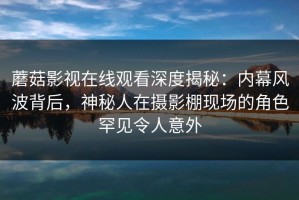 蘑菇影视在线观看深度揭秘：内幕风波背后，神秘人在摄影棚现场的角色罕见令人意外