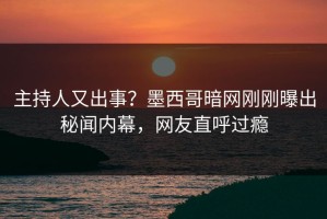 主持人又出事？墨西哥暗网刚刚曝出秘闻内幕，网友直呼过瘾