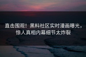 直击围观！黑料社区实时漫画曝光，惊人真相内幕细节太炸裂