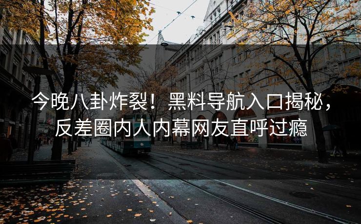 今晚八卦炸裂！黑料导航入口揭秘，反差圈内人内幕网友直呼过瘾