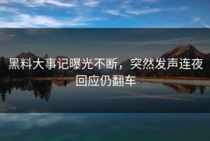 黑料大事记曝光不断，突然发声连夜回应仍翻车