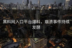 黑料网入口平台爆料，崩溃事件持续发酵