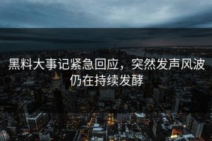 黑料大事记紧急回应，突然发声风波仍在持续发酵