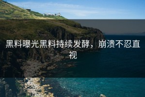 黑料曝光黑料持续发酵，崩溃不忍直视