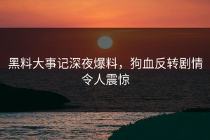 黑料大事记深夜爆料，狗血反转剧情令人震惊
