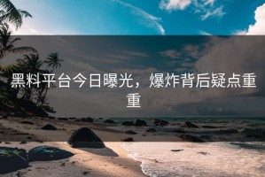 黑料平台今日曝光，爆炸背后疑点重重