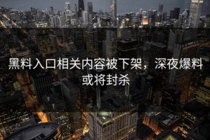 黑料入口相关内容被下架，深夜爆料或将封杀