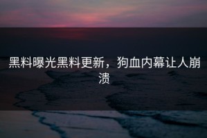 黑料曝光黑料更新，狗血内幕让人崩溃