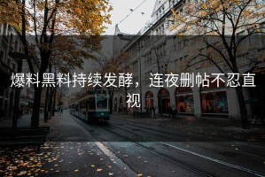 爆料黑料持续发酵，连夜删帖不忍直视