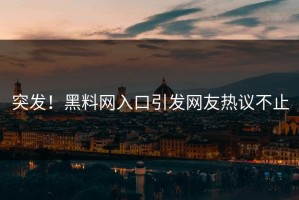 突发！黑料网入口引发网友热议不止