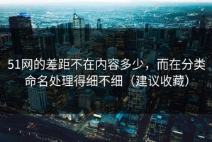 51网的差距不在内容多少，而在分类命名处理得细不细（建议收藏）