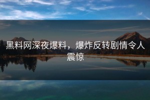 黑料网深夜爆料，爆炸反转剧情令人震惊