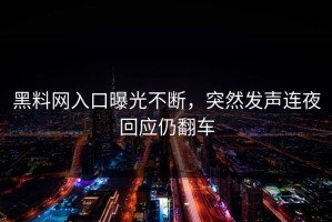 黑料网入口曝光不断，突然发声连夜回应仍翻车