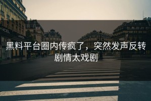 黑料平台圈内传疯了，突然发声反转剧情太戏剧