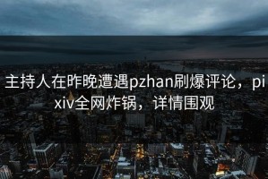 主持人在昨晚遭遇pzhan刷爆评论，pixiv全网炸锅，详情围观