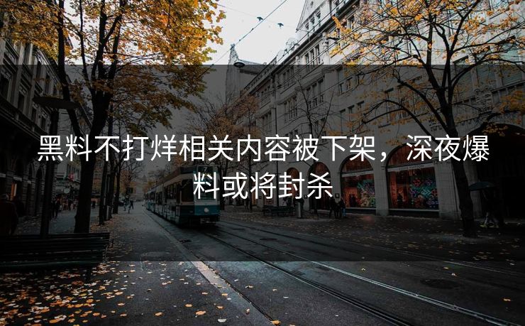 黑料不打烊相关内容被下架，深夜爆料或将封杀