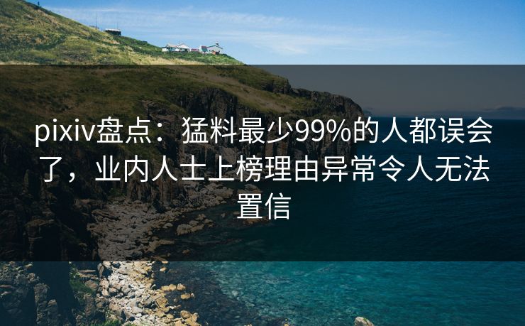 pixiv盘点：猛料最少99%的人都误会了，业内人士上榜理由异常令人无法置信